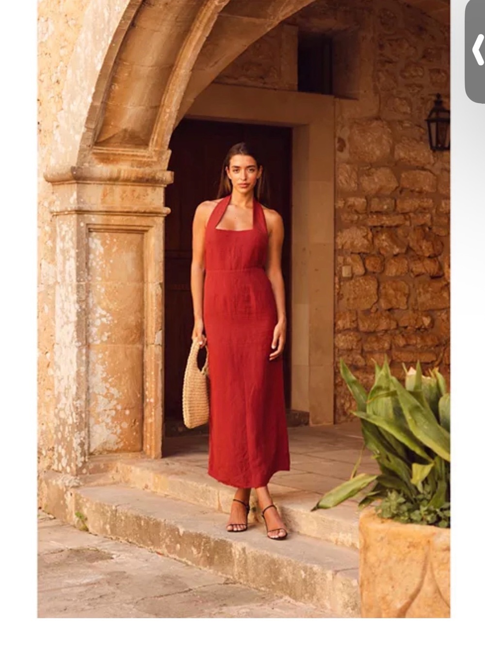 French Connection Birdie Halter Midi dress linen NWT